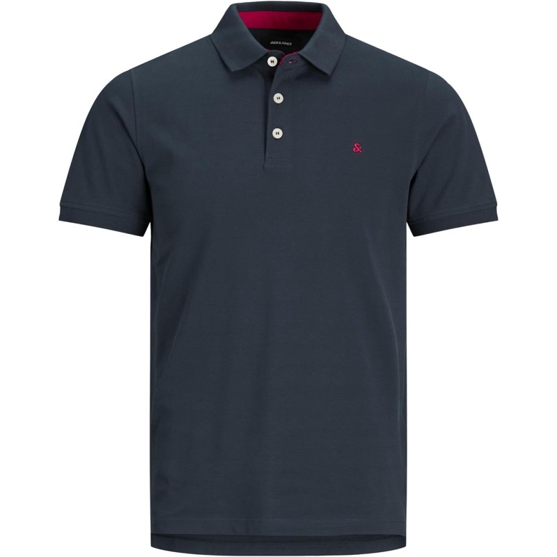 JACK & JONES Polo Plain Shirt Collar Polo - XXL Navy Blazer/Detail: Tonal/True Red/Slim JACK & JONES Polo Plain Shirt Collar Polo - XXL Navy Blazer/Detail: Tonal/True Red/Slim