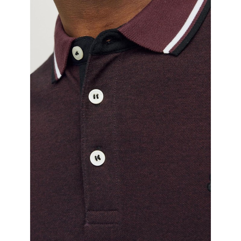 JACK & JONES Polo Plain Shirt Collar Polo - XXL Port Royale/Detail:play 1/Slim Fit JACK & JONES Polo Plain Shirt Collar Polo - XXL Port Royale/Detail:play 1/Slim Fit
