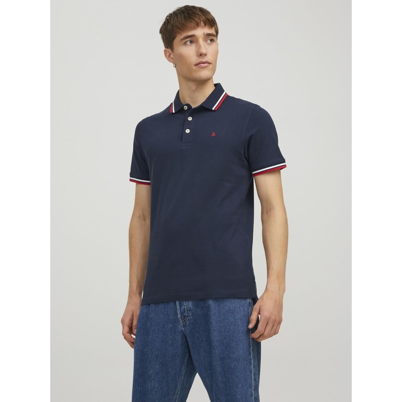 JACK & JONES Polo Plain Shirt Collar Polo - XXL Marino12136668 JACK & JONES Polo Plain Shirt Collar Polo - XXL Marino12136668