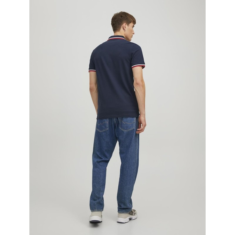 JACK & JONES Polo Plain Shirt Collar Polo - XXL Marino12136668 JACK & JONES Polo Plain Shirt Collar Polo - XXL Marino12136668