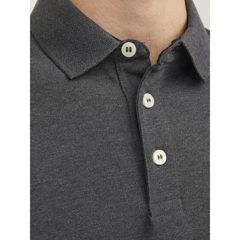 JACK & JONES Polo Plain Shirt Collar Polo - XL Dark Grey Melange/Detail: Tonal/Black/Slim JACK & JONES Polo Plain Shirt Collar Polo - XL Dark Grey Melange/Detail: Tonal/Black/Slim