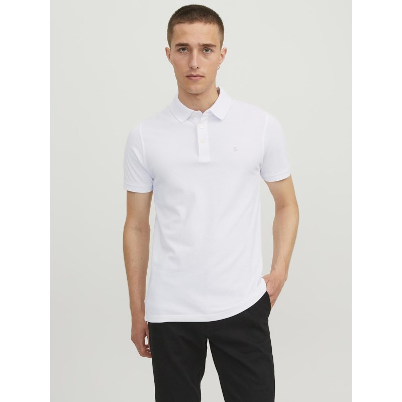 JACK & JONES Polo Plain Shirt Collar Polo - XL Bianco12136668 JACK & JONES Polo Plain Shirt Collar Polo - XL Bianco12136668