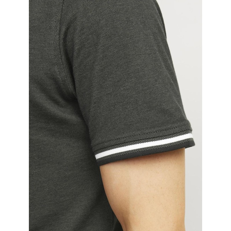 JACK & JONES Polo Plain Shirt Collar Polo - L Verde Scuro JACK & JONES Polo Plain Shirt Collar Polo - L Verde Scuro