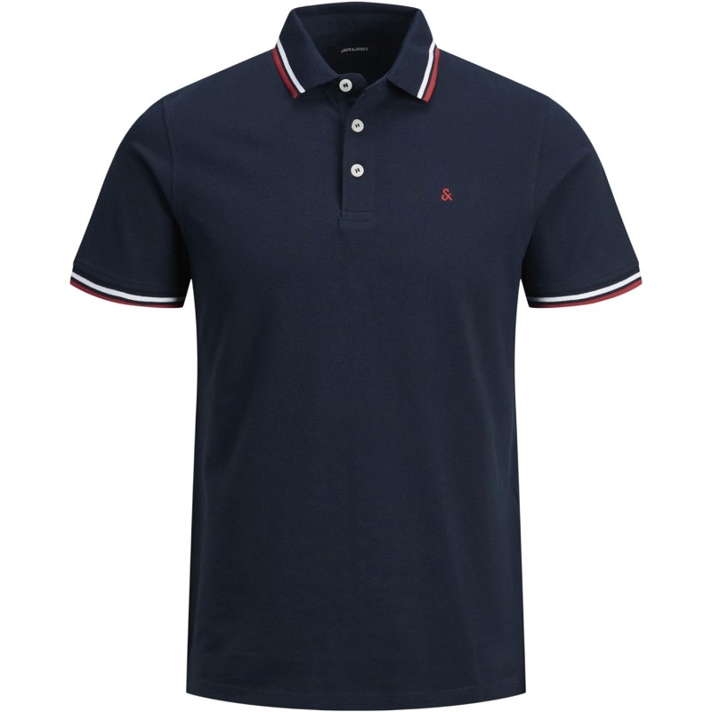JACK & JONES Polo Plain Shirt Collar Polo - S Marino12136668 JACK & JONES Polo Plain Shirt Collar Polo - S Marino12136668