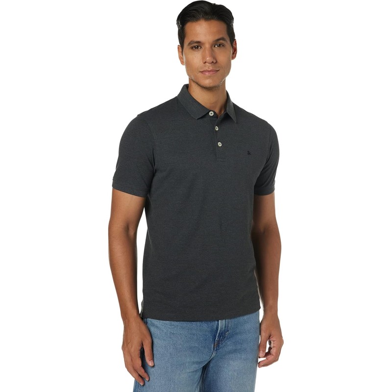JACK & JONES Polo Plain Shirt Collar Polo - S Dark Grey Melange/Detail: Tonal/Black/Sl... JACK & JONES Polo Plain Shirt Collar Polo - S Dark Grey Melange/Detail: Tonal/Black/Sl...