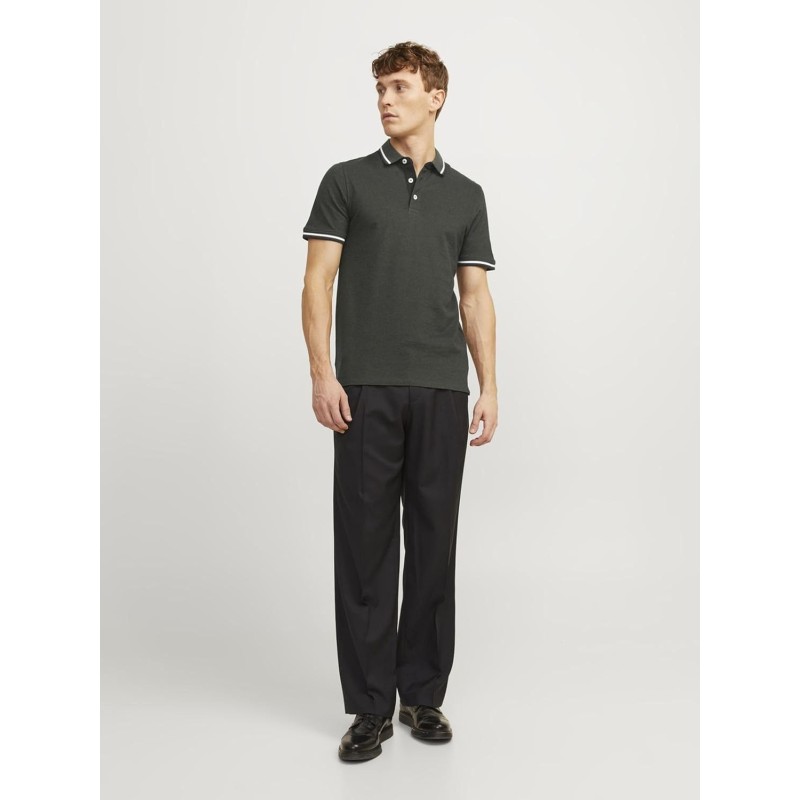 JACK & JONES Polo Plain Shirt Collar Polo - XL Verde Scuro JACK & JONES Polo Plain Shirt Collar Polo - XL Verde Scuro