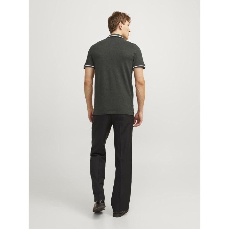 JACK & JONES Polo Plain Shirt Collar Polo - XL Verde Scuro JACK & JONES Polo Plain Shirt Collar Polo - XL Verde Scuro