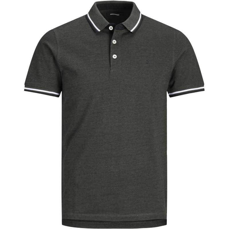 JACK & JONES Polo Plain Shirt Collar Polo - XL Verde Scuro JACK & JONES Polo Plain Shirt Collar Polo - XL Verde Scuro