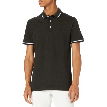 JACK & JONES Polo Plain Shirt Collar Polo - XL Verde Scuro