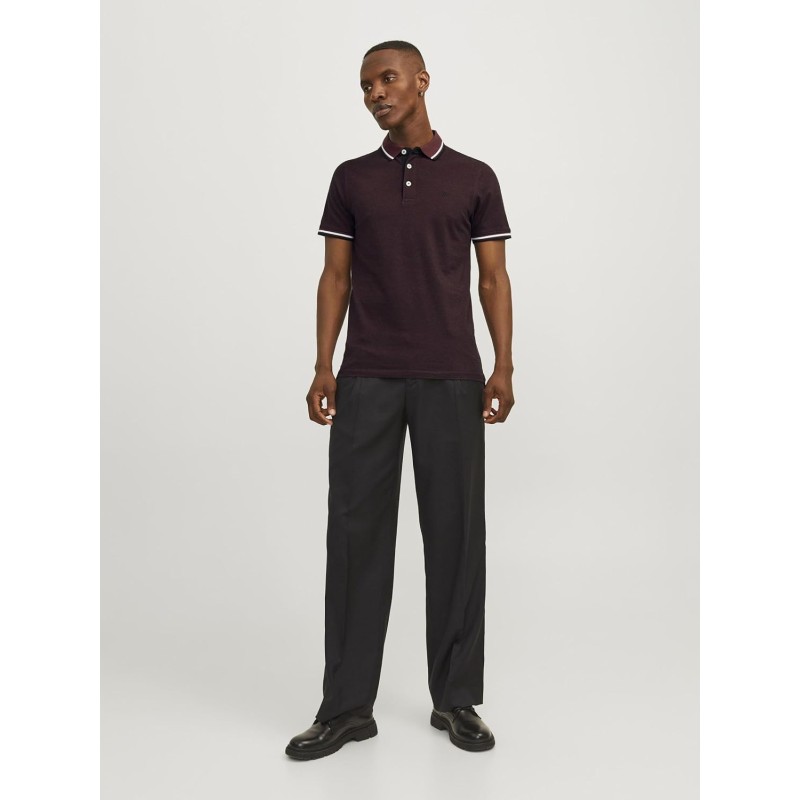 JACK & JONES Polo Plain Shirt Collar Polo - M Port Royale JACK & JONES Polo Plain Shirt Collar Polo - M Port Royale
