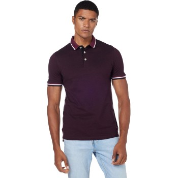 JACK & JONES Polo Plain Shirt Collar Polo - XS Rosso (Port Royale Detail/Slim Fit)