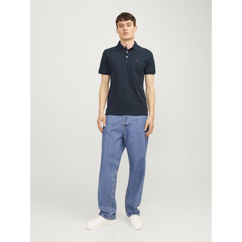 JACK & JONES Polo Plain Shirt Collar Polo - XS Navy Blazer/Detail: Tonal/True Red/Slim JACK & JONES Polo Plain Shirt Collar Polo - XS Navy Blazer/Detail: Tonal/True Red/Slim