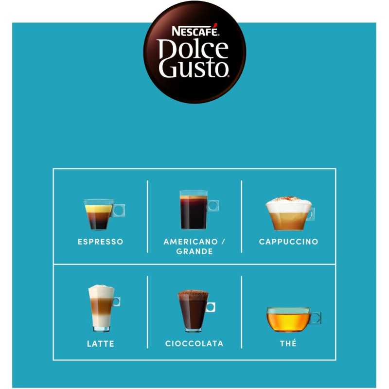NESCAFÉ DOLCE GUSTO Espresso Palermo Caffè, 6 Confezioni da 16 capsule (96 capsule) - 16 unità (Confezione da 6)