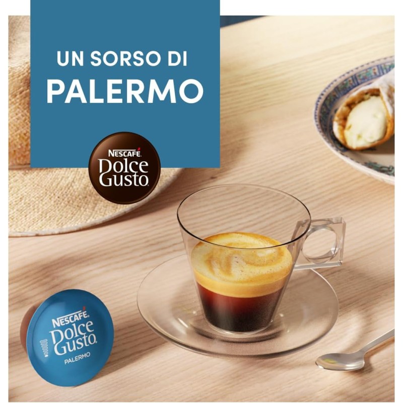 NESCAFÉ DOLCE GUSTO Espresso Palermo Caffè, 6 Confezioni da 16 capsule (96 capsule) - 16 unità (Confezione da 6)