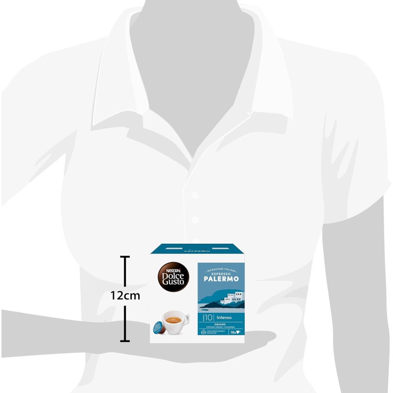 NESCAFÉ DOLCE GUSTO Espresso Palermo Caffè, 6 Confezioni da 16 capsule (96 capsule) - 16 unità (Confezione da 6)