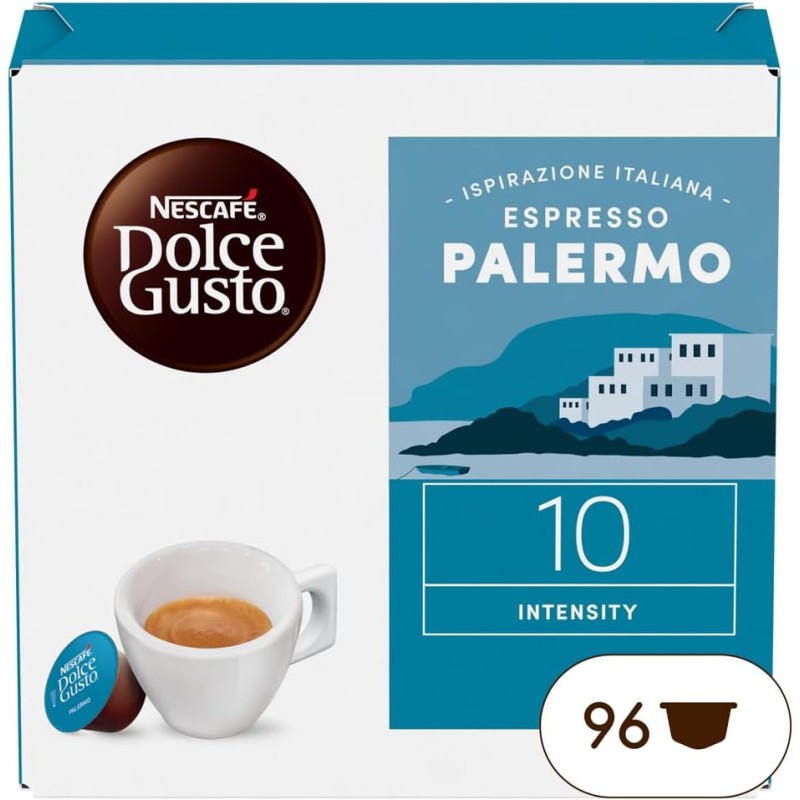 NESCAFÉ DOLCE GUSTO Espresso Palermo Caffè, 6 Confezioni da 16 capsule (96 capsule) - 16 unità (Confezione da 6)