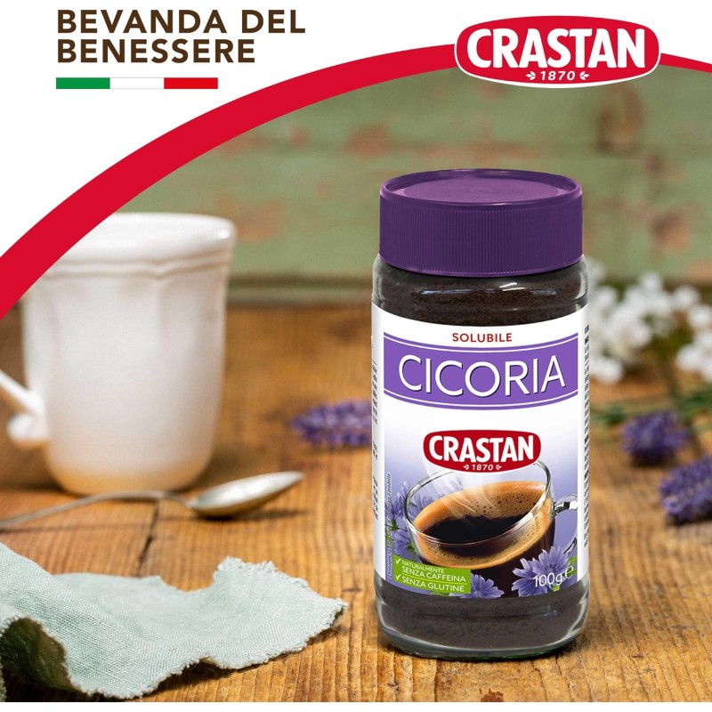 Crastan Cicoria Solubile - 6 vasetti da 100 gr - 100 g (Confezione da 6)