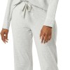 Amazon Essentials Donna Camicia a Maniche Lunghe in Modal di Cotone e Pigiama a Tutta Lunghezza - S Grigio Puntinato