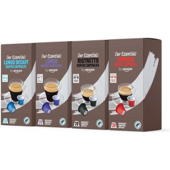 by Amazon Capsule Compatibili Nespresso in Confezione Mista Standard Caffè, tostatura media, 80 unità, 4 confezioni da 20 - Certificato Rainforest Alliance - 20 unità (Confezione da 4) by Amazon Capsule Compatibili Nespresso in Confezione Mista Standard Caffè, tostatura media, 80 unità, 4 confezioni da 20 - Certificato Rainforest Alliance - 20 unità (Confezione da 4)
