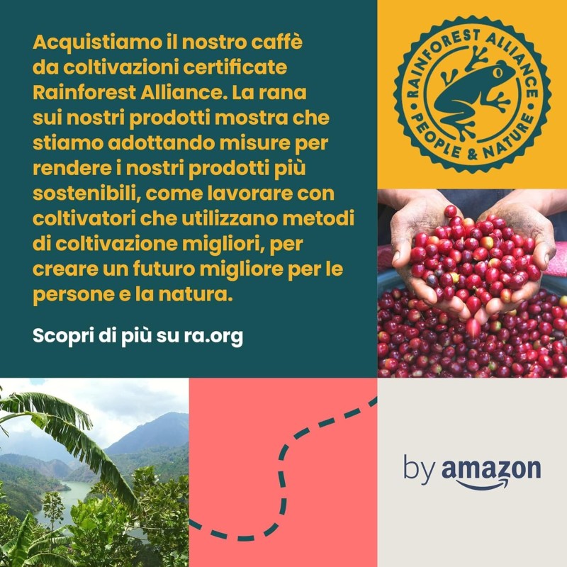 by Amazon Capsule Compatibili Nespresso in Confezione Mista Standard Caffè, tostatura media, 80 unità, 4 confezioni da 20 - Certificato Rainforest Alliance - 20 unità (Confezione da 4)