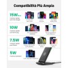 INIU Caricatore Wireless, [2 Pezzi] 15W Qi Certificato Ricarica Rapida Supporto di Ricarica Wireless con Luce adattiv per iPhone 13 12 Pro XR X Samsung Galaxy S21 S20 Airpods Xiaomi Huawei ecc. - 2 pezzi Nero