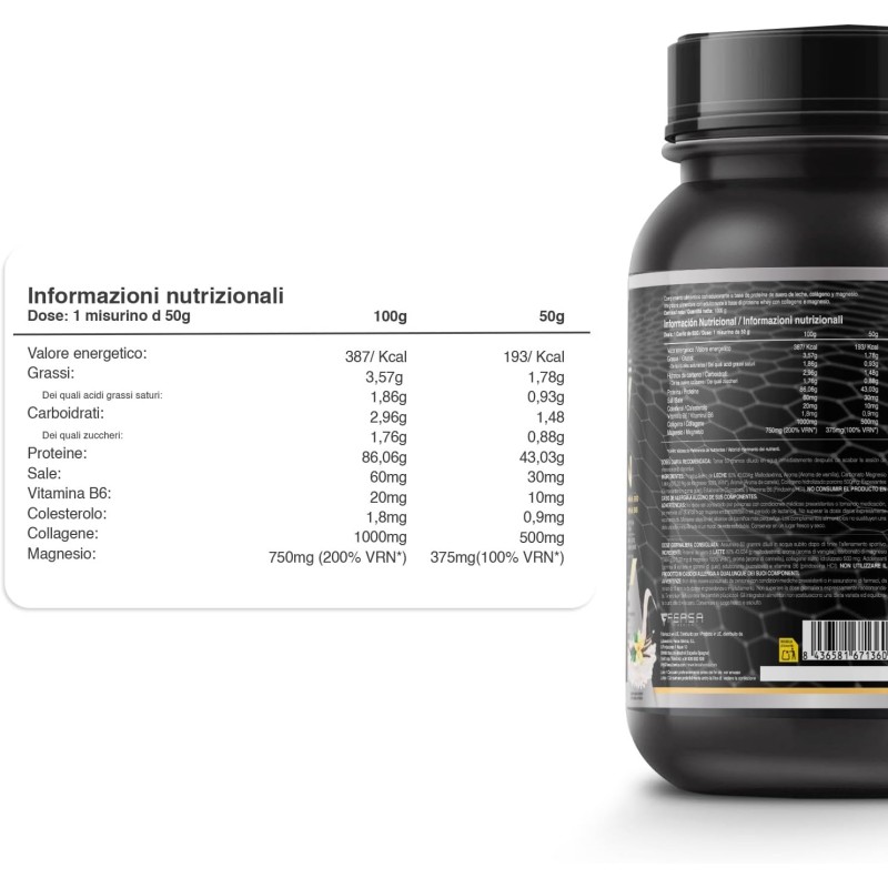 Healthy FUSION Whey Protein 100% pura, Proteine whey + Collagene + Magnesio, Proteine del Siero di Latte isolate per lo sviluppo muscolare, Massa muscolare pulita, 1000g (Vaniglia) Healthy FUSION Whey Protein 100% pura, Proteine whey + Collagene + Magnesio, Proteine del Siero di Latte isolate per lo sviluppo muscolare, Massa muscolare pulita, 1000g (Vaniglia)