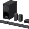 Sony HT-S40R - Soundbar per TV a 5.1 canali 600W Dolby Digital, Subwoofer cablato e Speaker posteriori wireless, connessione Bluetooth, Colore Nero