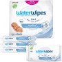 WaterWipes Sensitive+ Newborn & Baby Wipes, 240 Pezzi (4 Confezioni), Deterge, Cura, Protegge, 99,9% Acqua, Senza Profumo - 240 unità (Confezione da 1)