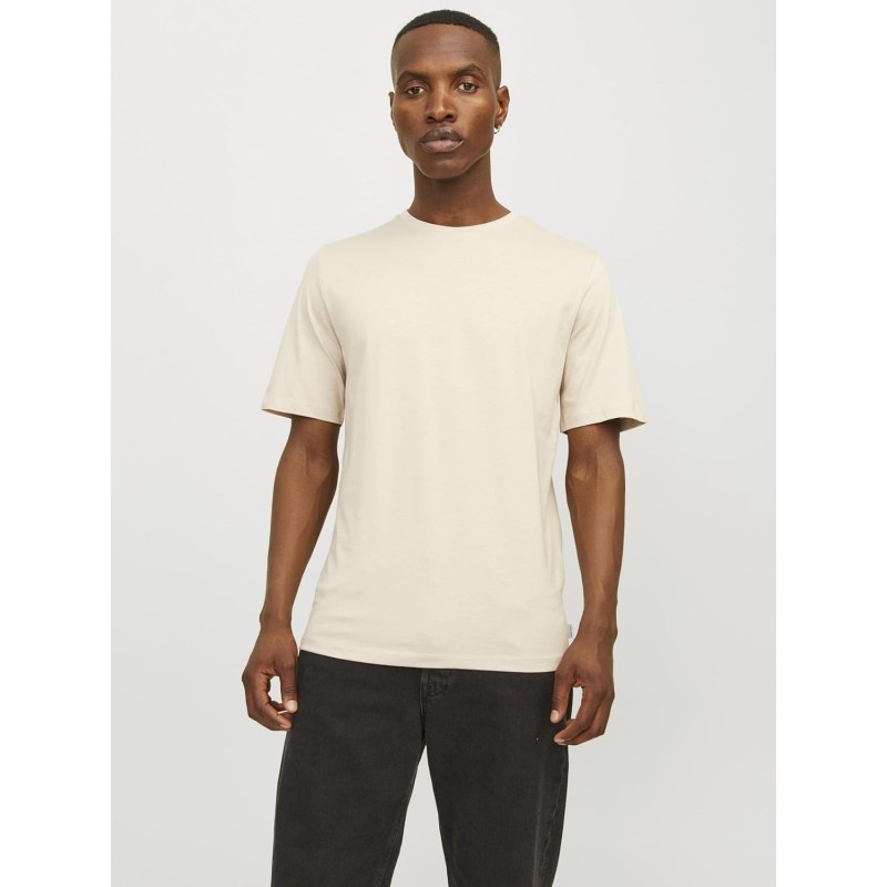 JACK & JONES Jjeorganic Basic Tee SS O-Neck Noos T-Shirt Uomo - L Moonbeam/Detail: Slim JACK & JONES Jjeorganic Basic Tee SS O-Neck Noos T-Shirt Uomo - L Moonbeam/Detail: Slim
