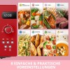 Comfee CMSRO 20 di rd Forno a Microonde Retrò con 8 Menu Automatici,5 Livelli di Potenza, Pulsante di Cottura Rapida, 20 L, 800 W, Rosso Appassionato - Rot