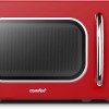 Comfee CMSRO 20 di rd Forno a Microonde Retrò con 8 Menu Automatici,5 Livelli di Potenza, Pulsante di Cottura Rapida, 20 L, 800 W, Rosso Appassionato - Rot