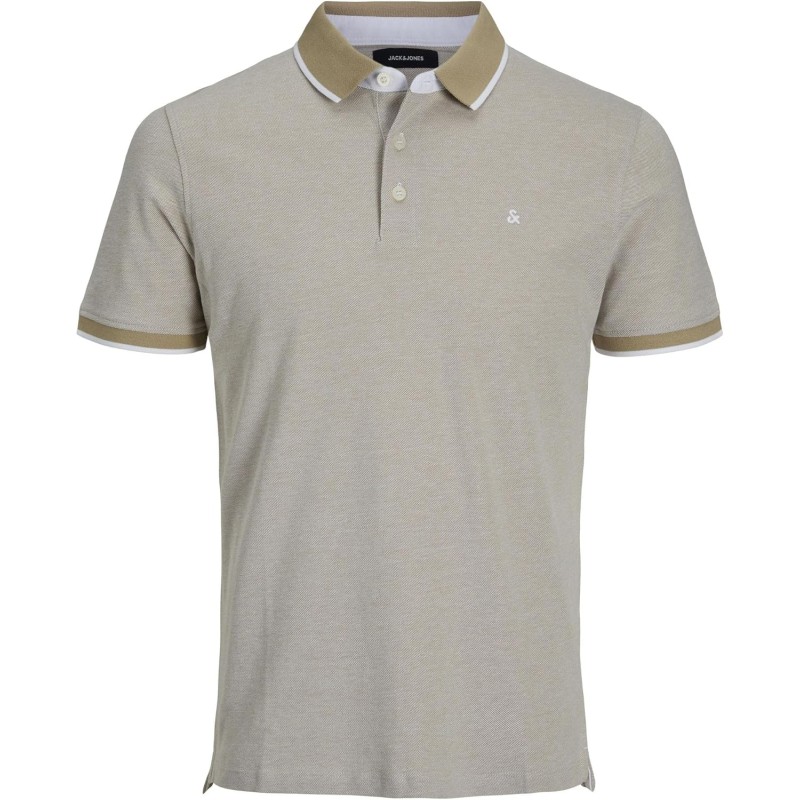 JACK & JONES Polo Plain Shirt Collar Polo - XXL Beige JACK & JONES Polo Plain Shirt Collar Polo - XXL Beige