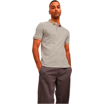 JACK & JONES Polo Plain Shirt Collar Polo - XXL Beige