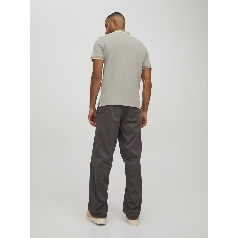 JACK & JONES Polo Plain Shirt Collar Polo - M Beige JACK & JONES Polo Plain Shirt Collar Polo - M Beige