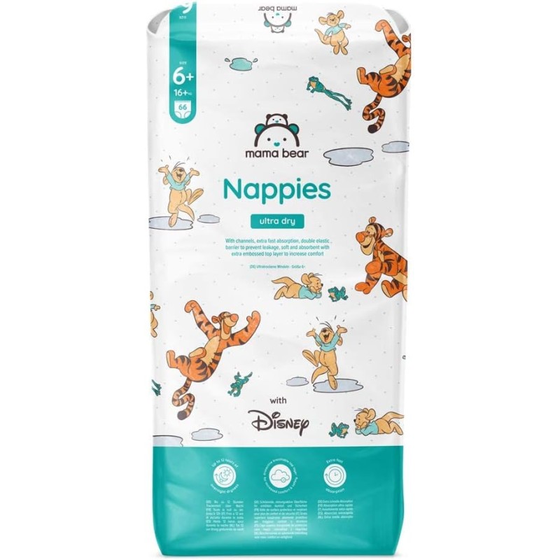 Marchio Amazon - Mama Bear Disney Pannolini ultra-asciutti, Taglia 6+ (16+ kg), Bianco, 66 Unità - Taglia 6+ (16+ kg) Marchio Amazon - Mama Bear Disney Pannolini ultra-asciutti, Taglia 6+ (16+ kg), Bianco, 66 Unità - Taglia 6+ (16+ kg)