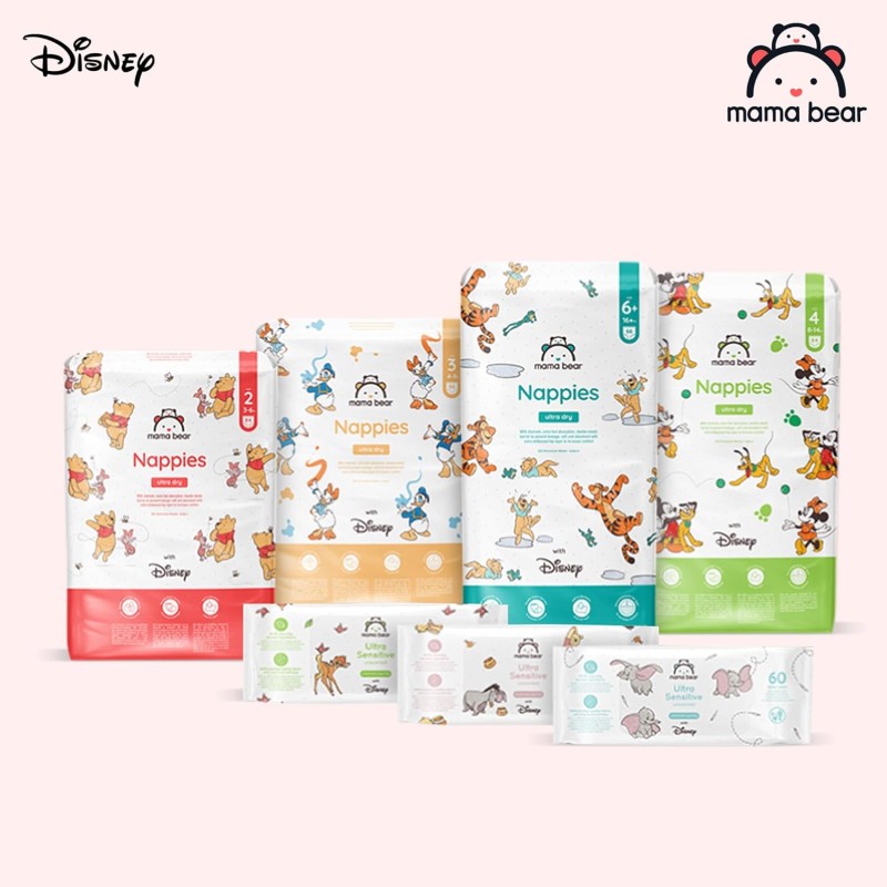 Marchio Amazon - Mama Bear Disney Pannolini ultra-asciutti, Taglia 2 (3-6 kg), Bianco, 84 Unità - Taglia 2 (3-6 kg)