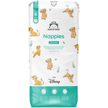 Marchio Amazon - Mama Bear Disney Pannolini ultra-asciutti, Taglia 6 (15+ kg), Bianco, 70 Unità - Taglia 6 (15+ kg)