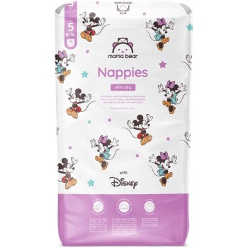 Marchio Amazon - Mama Bear Disney Pannolini ultra-asciutti, Taglia 5 (10-16 kg), Bianco, 76 Unità - Taglia 5 (10-16 kg)