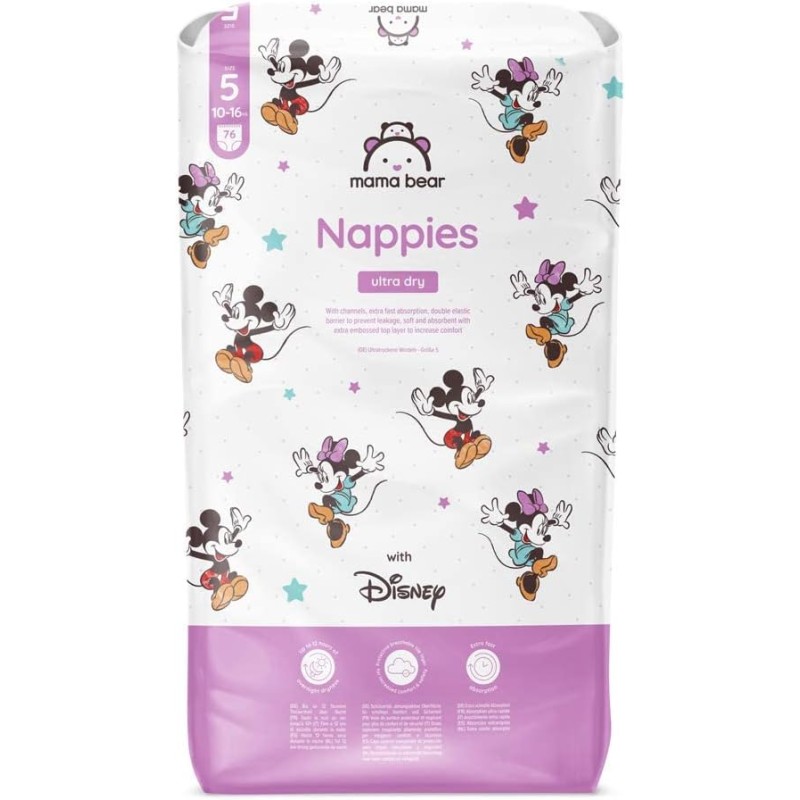 Marchio Amazon - Mama Bear Disney Pannolini ultra-asciutti, Taglia 5 (10-16 kg), Bianco, 76 Unità - Taglia 5 (10-16 kg) Marchio Amazon - Mama Bear Disney Pannolini ultra-asciutti, Taglia 5 (10-16 kg), Bianco, 76 Unità - Taglia 5 (10-16 kg)