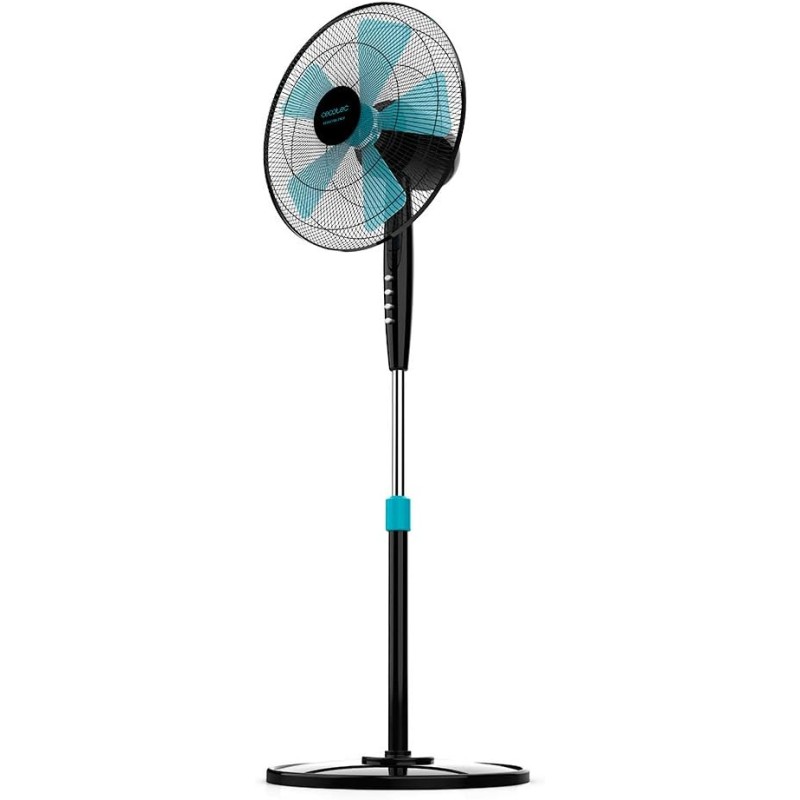 Cecotec Ventilatore da pavimento EnergySilence 500.5 pale, oscillante, 3 velocità, regolabile (115-135 cm), motore in rame, 40 W (110-130 cm, Nero) - Nero
