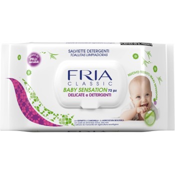 Salviette per Bambini e Neonati - Con Estratto di Camomilla - Testate su Pelli Sensibili - Formato: 72 Salviette - Baby Sensation Classic con Coperchio – FRIA - 72 unità (Confezione da 1) Salviette per Bambini e Neonati - Con Estratto di Camomilla - Testate su Pelli Sensibili - Formato: 72 Salviette - Baby Sensation Classic con Coperchio – FRIA - 72 unità (Confezione da 1)