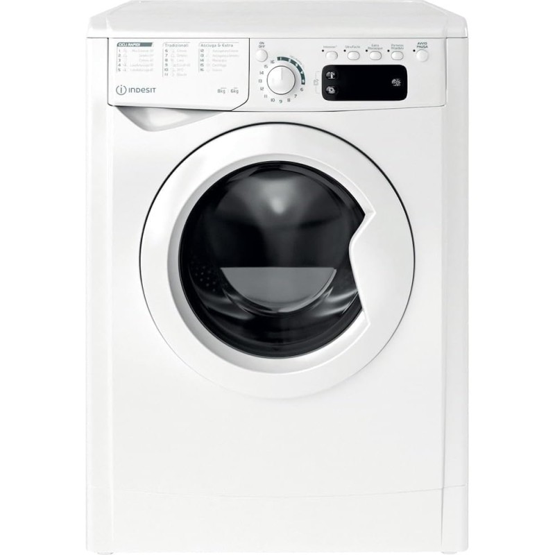 Indesit EWDE 861483 W IT N - Lavasciuga 8kg Carica Frontale, Libera Installazione. Centrifuga 1400 Giri Al Minuto. Larghezza 59,5cm, Profondità 53,5cm, Altezza 85,0cm, Classe Energetica D Indesit EWDE 861483 W IT N - Lavasciuga 8kg Carica Frontale, Libera Installazione. Centrifuga 1400 Giri Al Minuto. Larghezza 59,5cm, Profondità 53,5cm, Altezza 85,0cm, Classe Energetica D