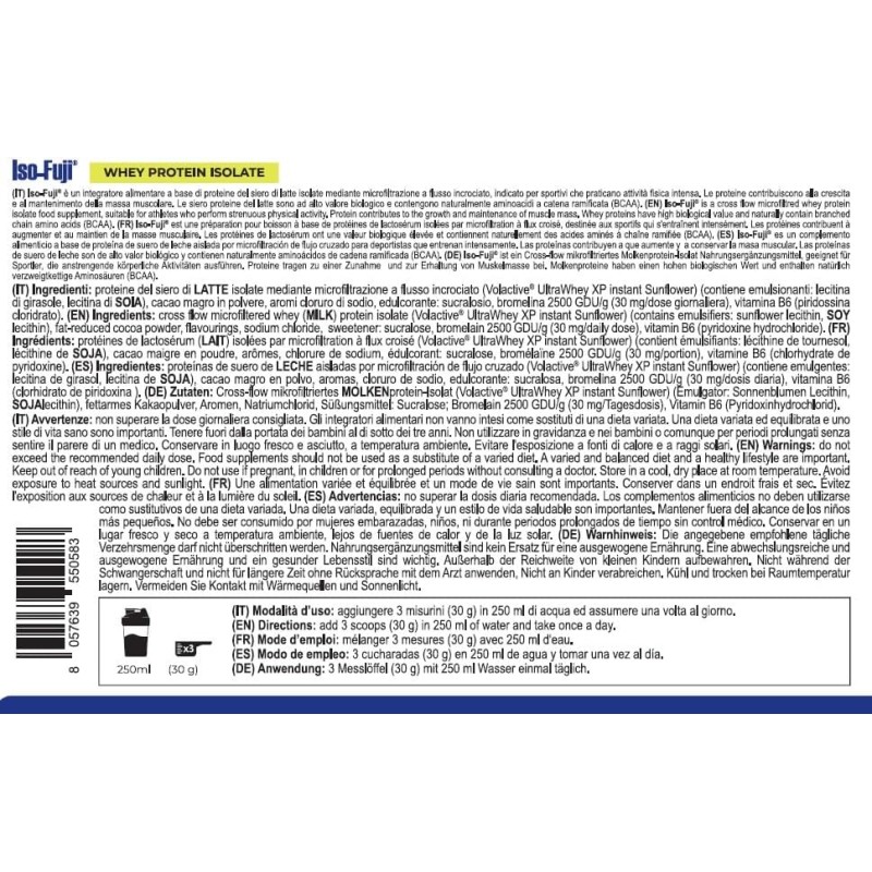 YAMAMOTO Nutrition, Iso-Fuji Volactive 700 gr, Integratore di Proteine del Siero del Latte Isolate Ultrafiltrate, Proteine in Polvere Isolate, Gusto Cocco e Cioccolato - 23 Porzioni (Confezione da 1) YAMAMOTO Nutrition, Iso-Fuji Volactive 700 gr, Integratore di Proteine del Siero del Latte Isolate Ultrafiltrate, Proteine in Polvere Isolate, Gusto Cocco e Cioccolato - 23 Porzioni (Confezione da 1)