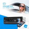 NK Autoradio Bluetooth 4.0 - 1 DIN - 4x40W - Funzione AUX, lettore MP3 e doppia porta USB, suono stereo FM, chiamate in vivavoce, telecomando, display LCD, iOS e Android