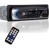 NK Autoradio Bluetooth 4.0 - 1 DIN - 4x40W - Funzione AUX, lettore MP3 e doppia porta USB, suono stereo FM, chiamate in vivavoce, telecomando, display LCD, iOS e Android