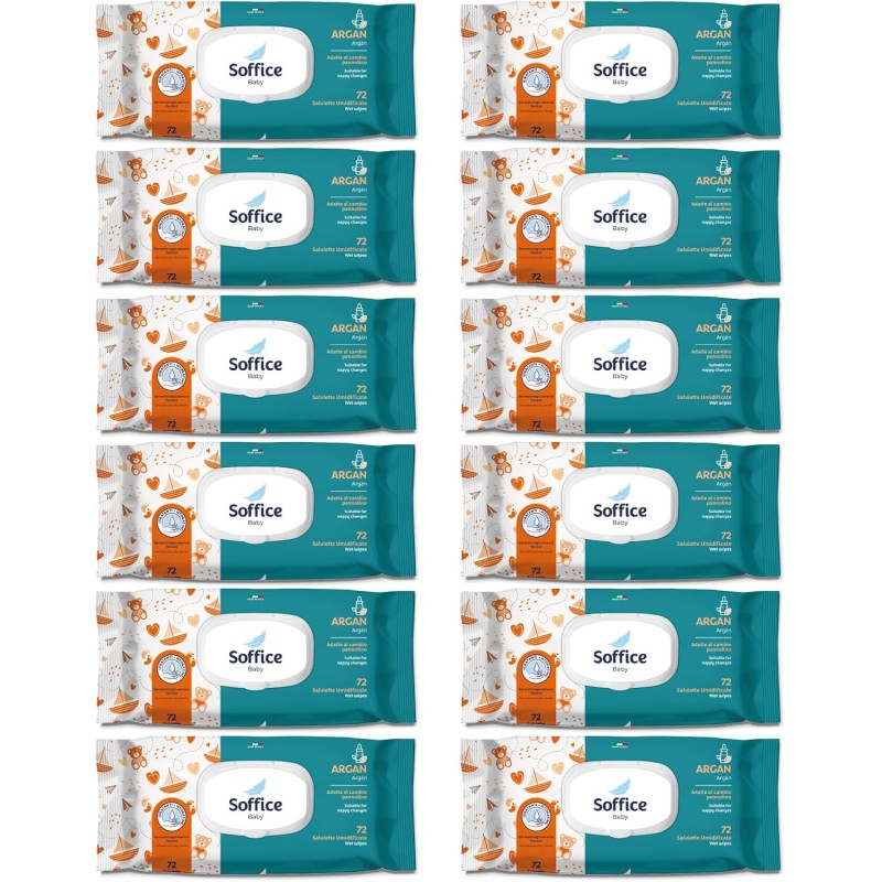 Salviette Umidificate per Neonati 12x72 Pz Pop-Up Argan (864 Salviette) - Accessori e Prodotti per l'Igiene del Neonato, Ideali per il Cambio Pannolino e l'Asilo - Baby Wipes Delicate e Detergenti Salviette Umidificate per Neonati 12x72 Pz Pop-Up Argan (864 Salviette) - Accessori e Prodotti per l'Igiene del Neonato, Ideali per il Cambio Pannolino e l'Asilo - Baby Wipes Delicate e Detergenti