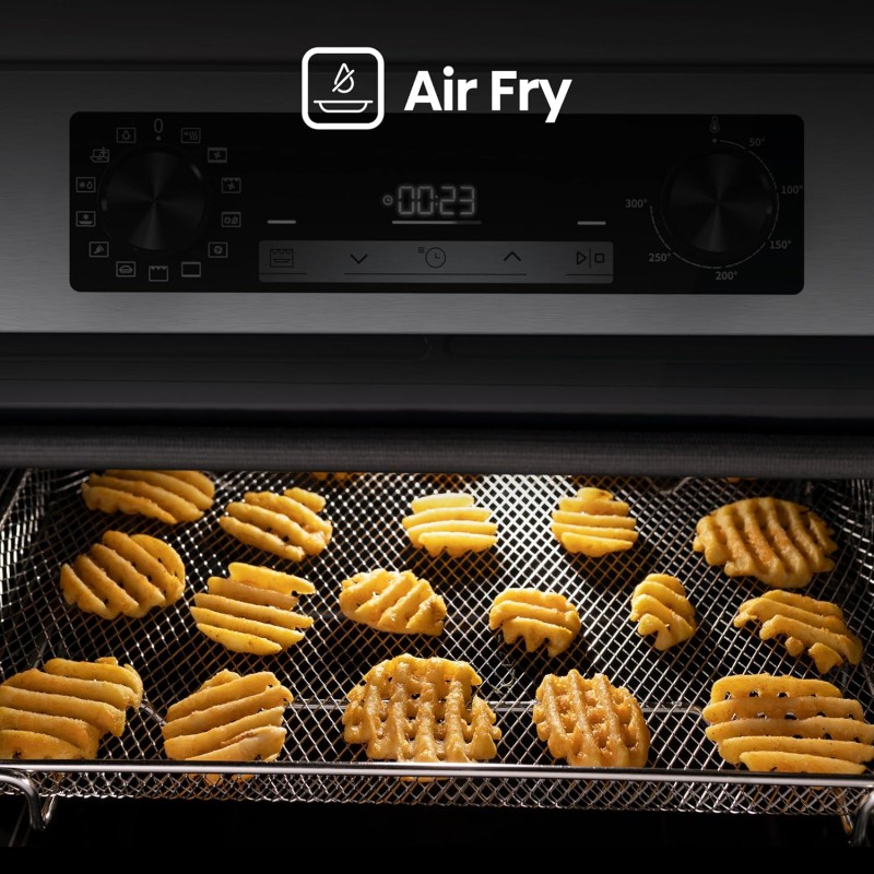 Hisense BI64211PX, Forno Multifunzione Termoventilato, Cavità XXL 77L , Auto Pulizia Pirolitica, 13 funzioni di cottura, Funzione pizza 300°C, Cottura AirFry, Cottura Multifase, Display Led