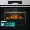 Hisense BI64211PX, Forno Multifunzione Termoventilato, Cavità XXL 77L , Auto Pulizia Pirolitica, 13 funzioni di cottura, Funzione pizza 300°C, Cottura AirFry, Cottura Multifase, Display Led