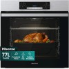Hisense BI64211PX, Forno Multifunzione Termoventilato, Cavità XXL 77L , Auto Pulizia Pirolitica, 13 funzioni di cottura, Funzione pizza 300°C, Cottura AirFry, Cottura Multifase, Display Led