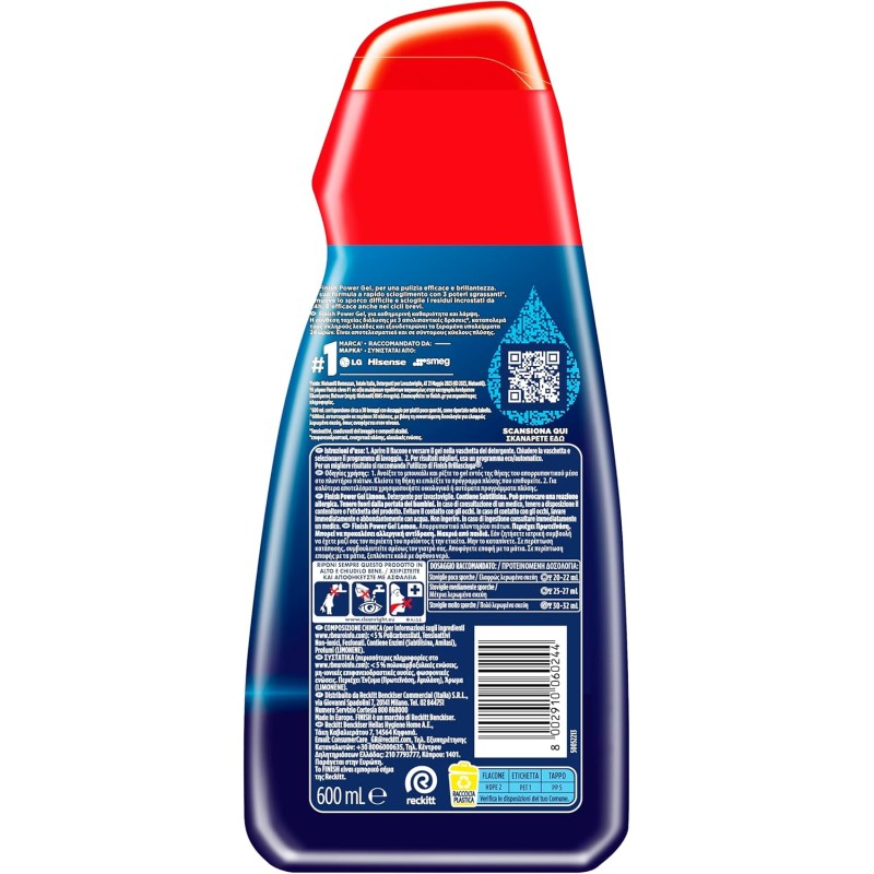 Finish Powergel Gel Detersivo per Lavastoviglie Liquido, Multiazione, Poteri Sgrassanti, Gel Lavastoglie al Limone, 120 Lavaggi, 4 Confezioni da 30 Lavaggi Finish Powergel Gel Detersivo per Lavastoviglie Liquido, Multiazione, Poteri Sgrassanti, Gel Lavastoglie al Limone, 120 Lavaggi, 4 Confezioni da 30 Lavaggi